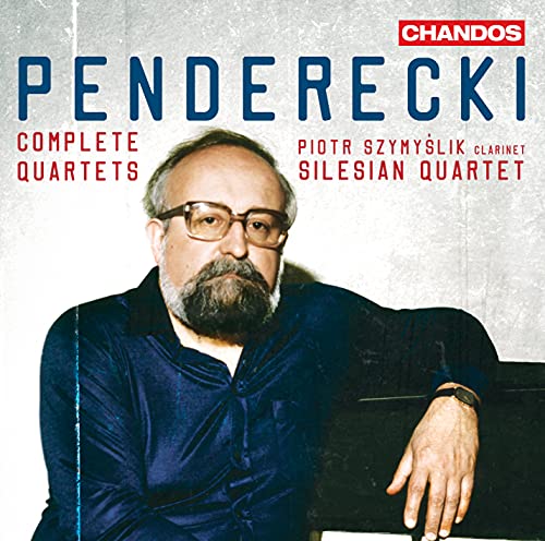 CD cover featuring composer Krzysztof Penderecki and text “Complete Quartets”.