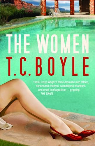 Book cover showing legs in red heels poolside with a desert landscape background.