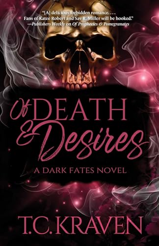 Book cover with a golden skull and swirling pink smoke effects.