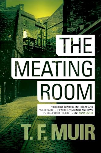 Book cover for “The Meating Room” with a dark, cobbled street scene.