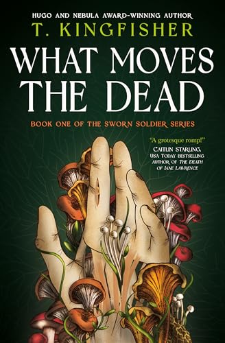 Book cover showing a pale hand growing various colorful mushrooms against a dark background.