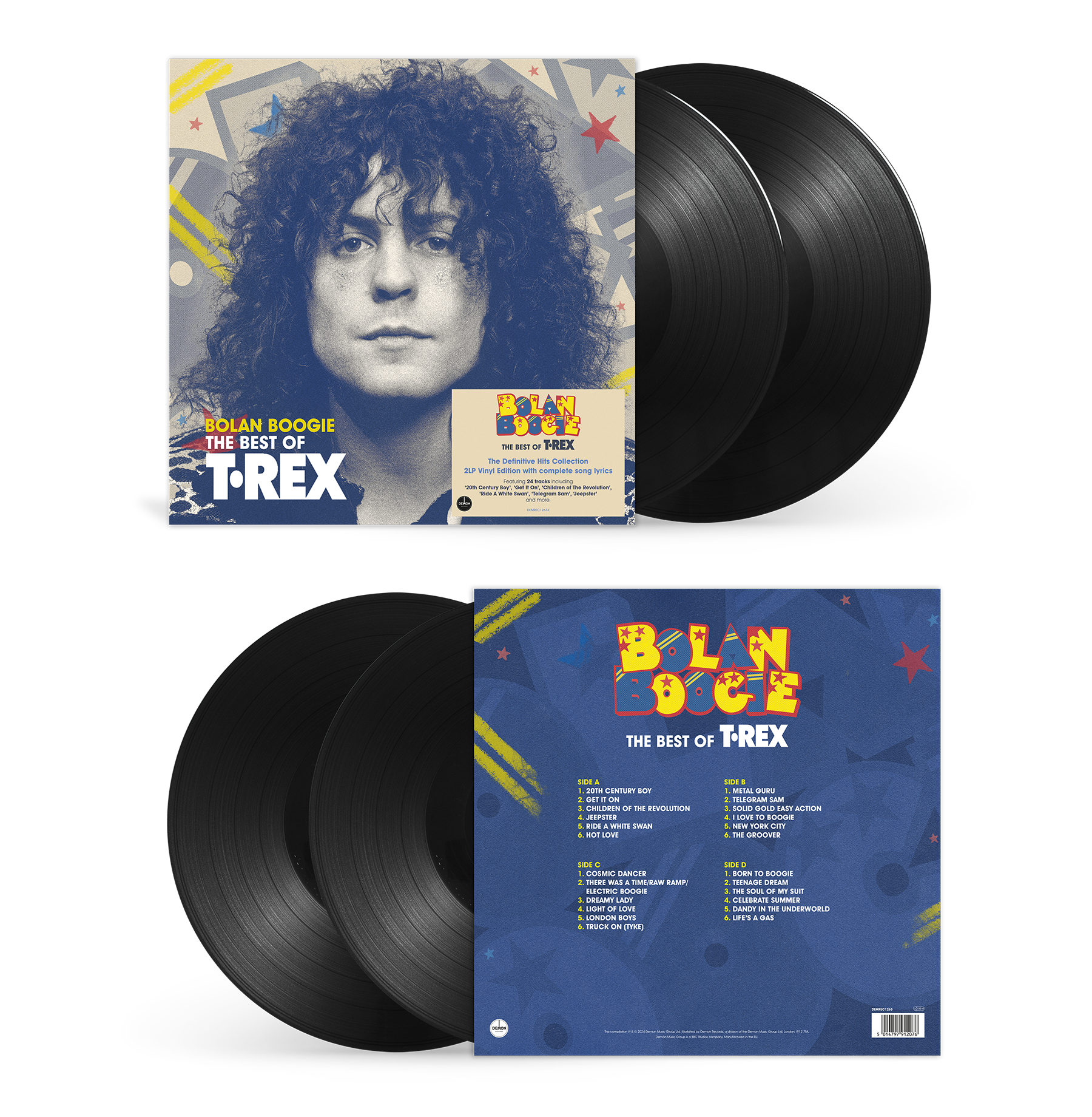 T. Rex “Bolan Boogie” vinyl record, front and back covers shown.