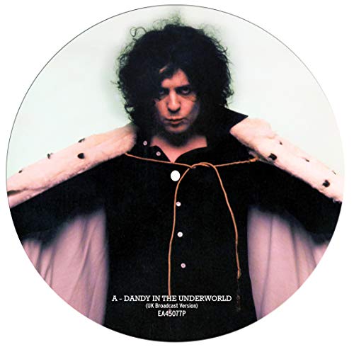 T. Rex vinyl record featuring Marc Bolan in a black coat and fur stole.