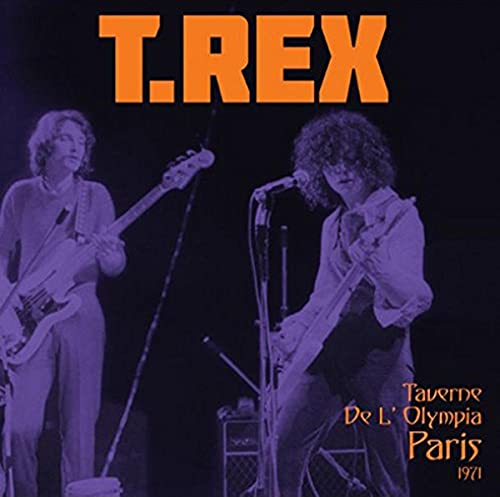 T. Rex band members performing live at the Olympia in Paris, 1971.