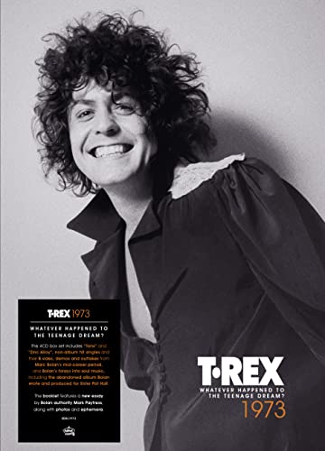 CD cover: Black and white portrait of Marc Bolan, T.Rex.