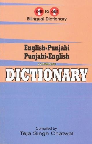 Cover of an English-Punjabi bilingual dictionary, orange and blue design.