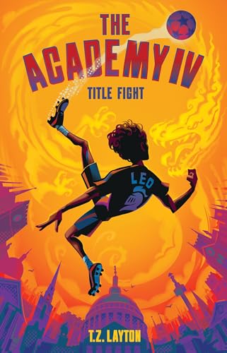 Book cover: boy kicking soccer ball over a city skyline.