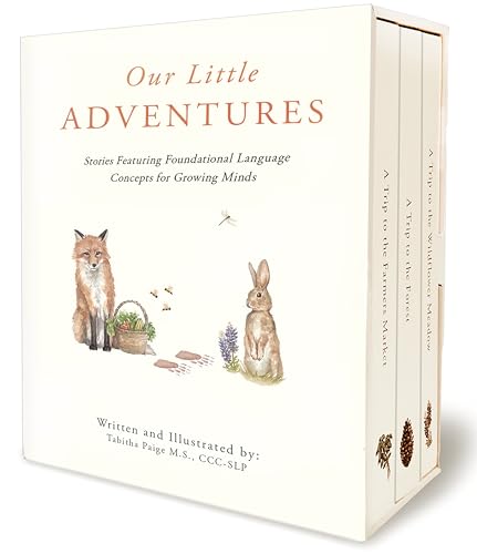 Boxed set of three children's books featuring watercolor illustrations of a fox and rabbit.