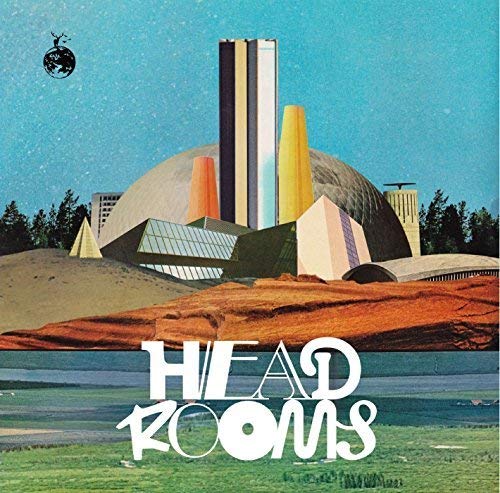 CD cover: Futuristic architectural collage with text “HEAD ROOMS”.