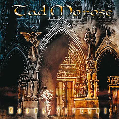 CD cover for Tad Morose’s “Modus Vivendi” featuring gothic architecture and figures.
