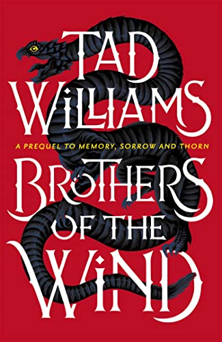 Book cover with a black serpentine dragon on a red background and white text.