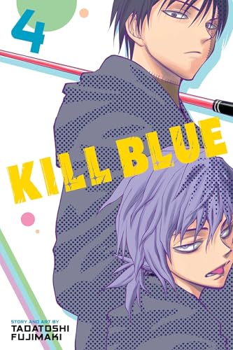 “Kill Blue, Vol. 4” manga cover featuring two young men with intense expressions.