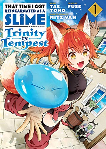 Manga cover featuring a girl with fox ears holding a blue slime orb.