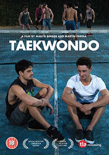 Taekwondo DVD cover featuring two young men and a group practicing.