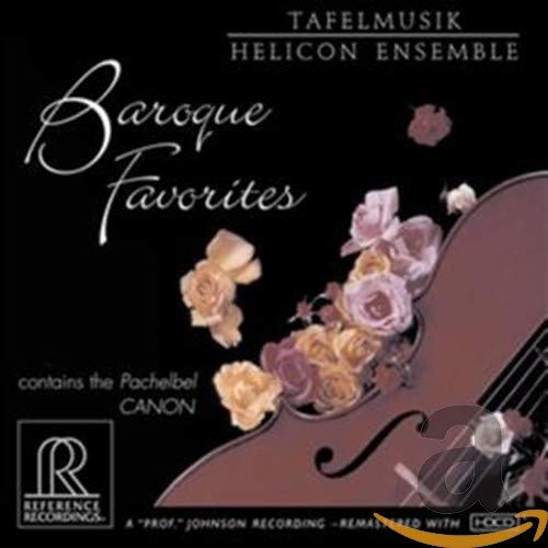 CD cover for Tafelmusik Helicon Ensemble’s “Baroque Favourites” with flowers and a cello.