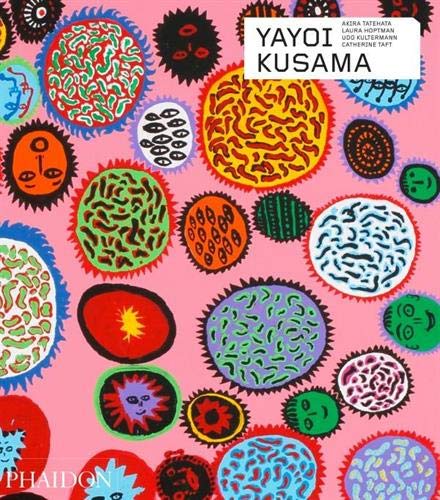 Book cover featuring colorful, patterned circular artworks by Yayoi Kusama.
