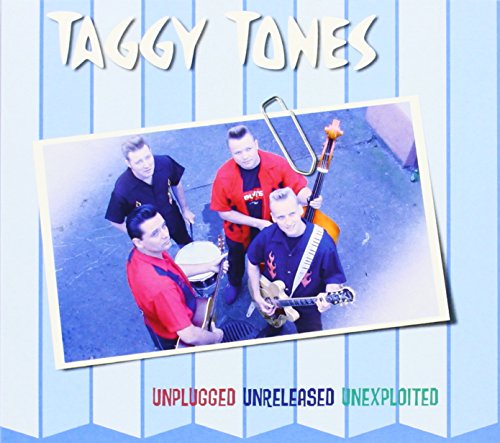 CD cover for Taggy Tones featuring a photo of four musicians with instruments.