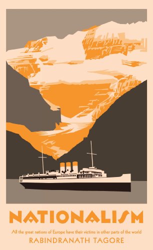 Book cover featuring a steamship below a stylized mountain range in orange and grey.