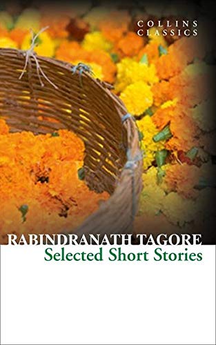 Book cover: “Selected Short Stories” by Rabindranath Tagore, with orange flowers.