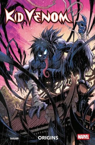 Comic book cover featuring a young boy partially transformed into the Venom symbiote.