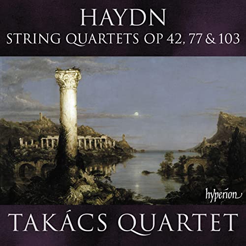 CD cover for Haydn string quartets performed by Takács Quartet.