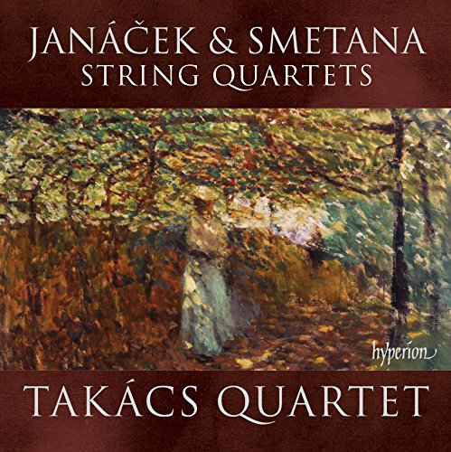 "Album cover with a painting of a forest path and brown borders."