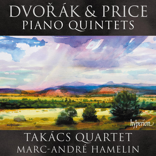 CD cover with landscape painting and text: Dvo¿ák & Price Piano Quintets.
