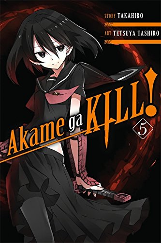 Manga cover featuring a black-haired girl holding a sword, titled Akame ga KILL! 5.