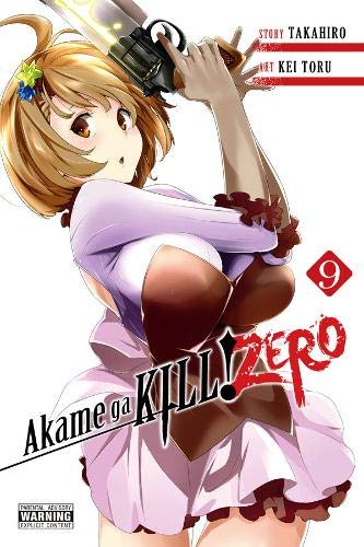 Manga volume cover: woman with gun, “Akame ga Kill! Zero, Vol. 9” title.