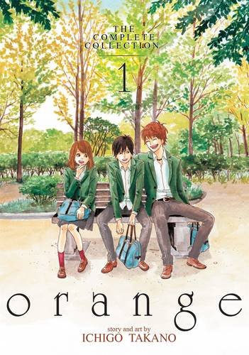 Three students in green school uniforms sit on a park bench under trees.