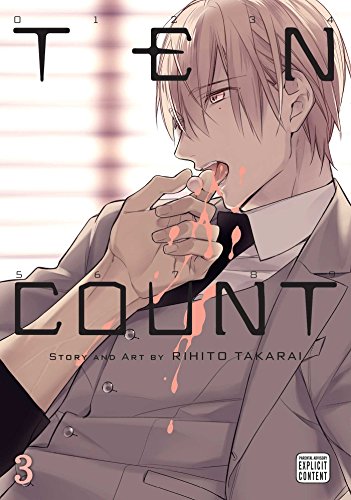 Manga volume "Ten Count 3" cover with a man and red liquid.