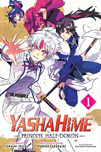 Yashahime: Princess Half-Demon manga volume 1 cover with three female characters.