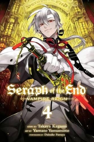Manga cover featuring a silver-haired male vampire holding a sword against a yellow background.