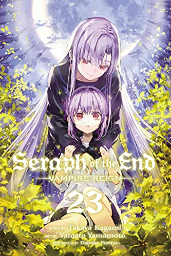Manga cover showing two purple-haired girls against a moonlit forest background with yellow leaves.