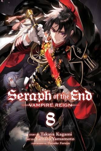 Anime character in black military uniform holding a glowing red sword on book cover.
