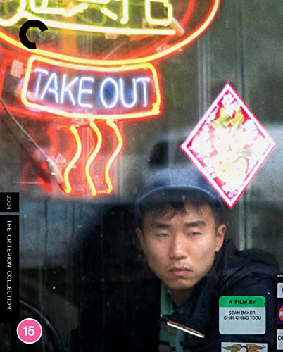 “Take Out” Blu-ray cover: neon sign, man in uniform, Criterion Collection.