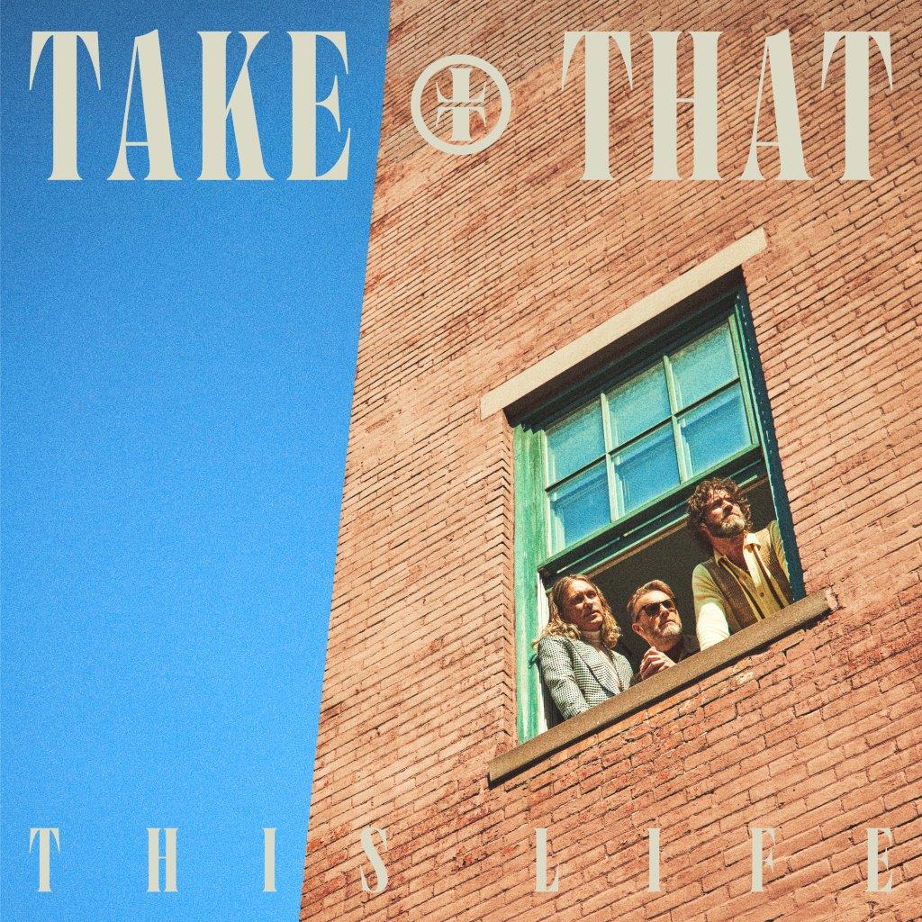 Take That “This Life” CD cover with building and people in window.