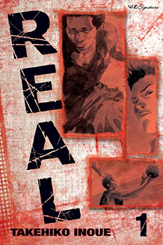 Manga cover for Real Vol. 1 featuring portraits of characters and a basketball player.