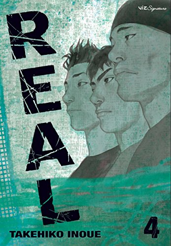 Manga volume cover featuring two young men in profile, titled "REAL, Vol. 4".