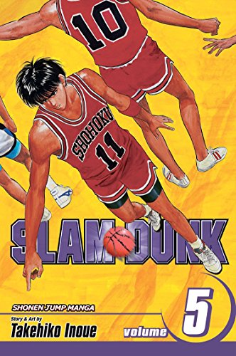 Manga cover featuring basketball players in red uniforms on a yellow background.