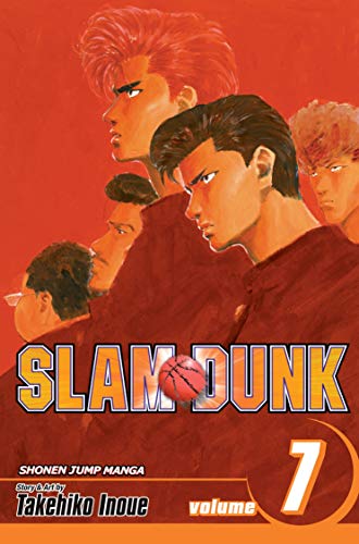 Slam Dunk volume 7 manga cover featuring several basketball players against a red background.