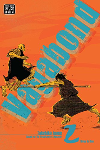 Cover art for Vagabond Volume 2 featuring two characters fighting on an orange background.
