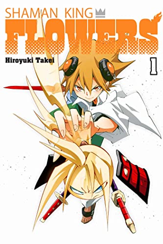 “Shaman King: Flowers 1” manga cover featuring a young boy with a spirit.