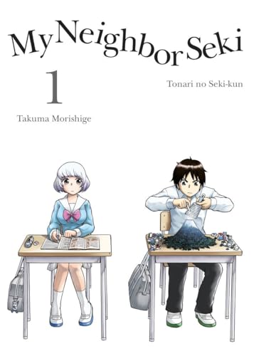 Manga cover: two students at desks, one making origami.
