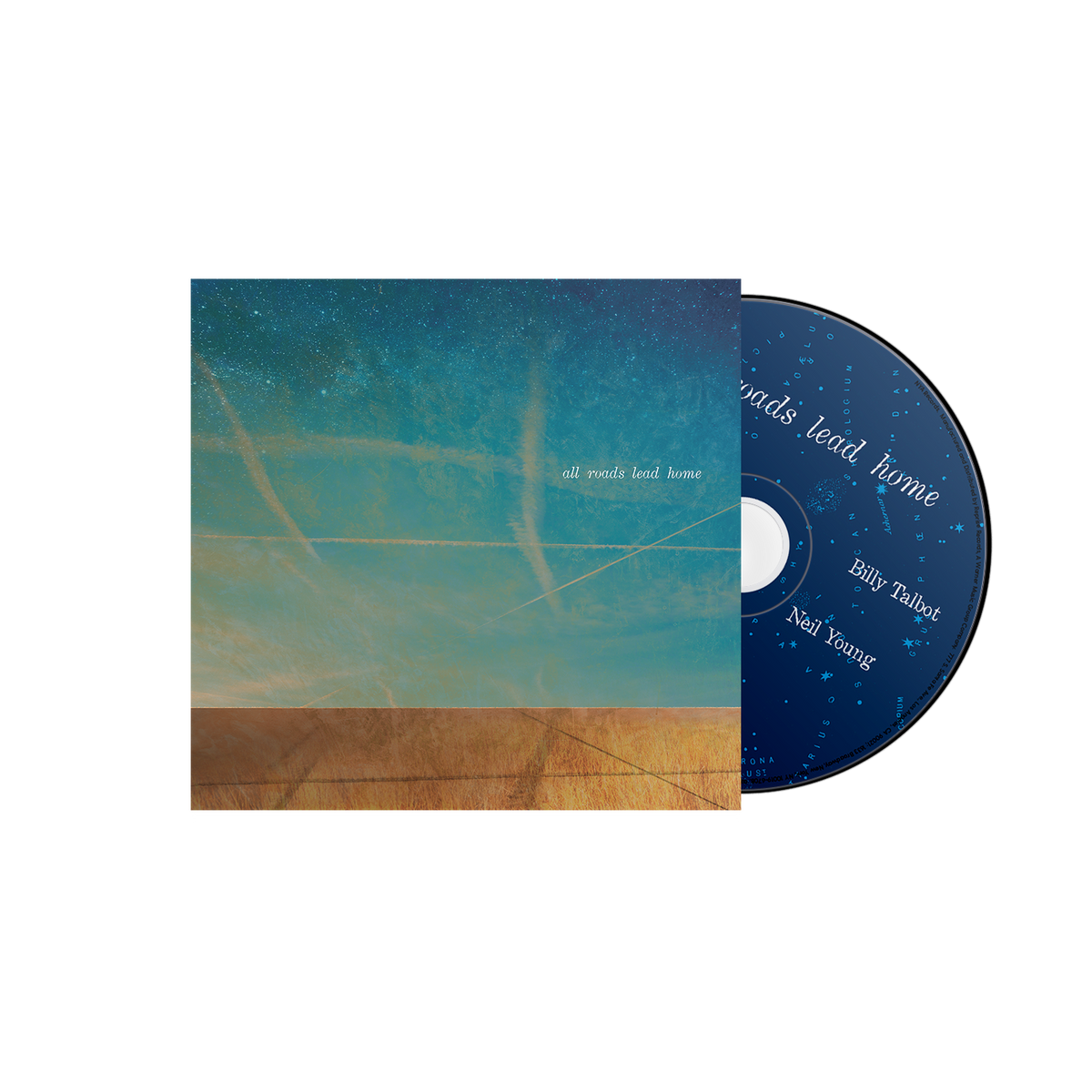 "CD case with a blue and brown cover and a blue disc."