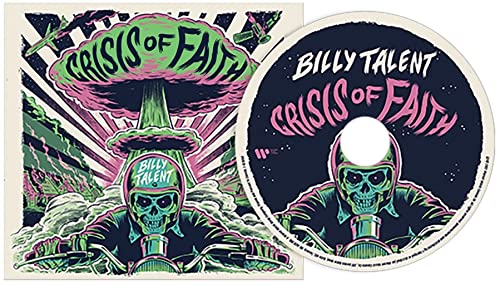 CD cover and disc featuring a skeletal motorcyclist under an explosion.
