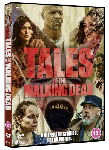 DVD cover for "Tales of the Walking Dead" featuring characters and a zombie.