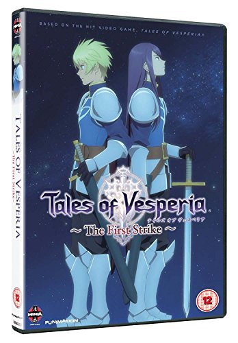 DVD case for "Tales of Vesperia: The First Strike" featuring anime characters with swords.