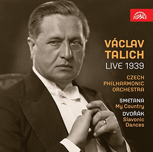A sepia-toned CD cover featuring Václav Talich with orchestra and composer details.