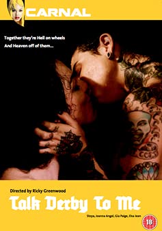 DVD cover for “Talk Derby To Me” featuring tattooed people embracing.